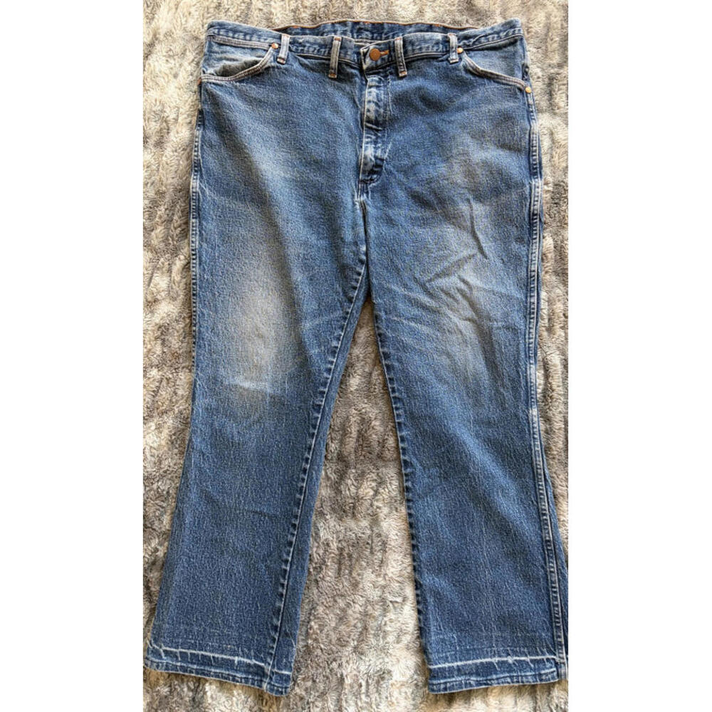 Vintage Wrangler 90s Jeans MADE IN USA 100% Cotton Blue 42x30